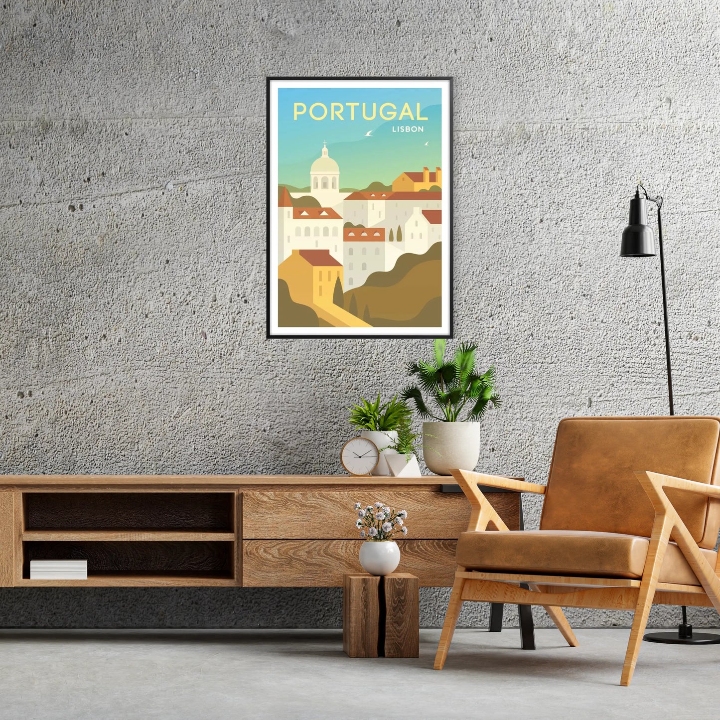 heart Lisbon stunning travel poster elegant shades gray blue wall art thoughtful gift piece touch wanderlust room sizes A4 cm A0