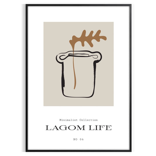 space lagom boho wall art prints striking black green hues minimalist elegance bohemian charm gift focal point poster decor A4 cm A0 sizes